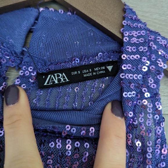 Zara Purple Sequin Tank - Picture 3 of 3